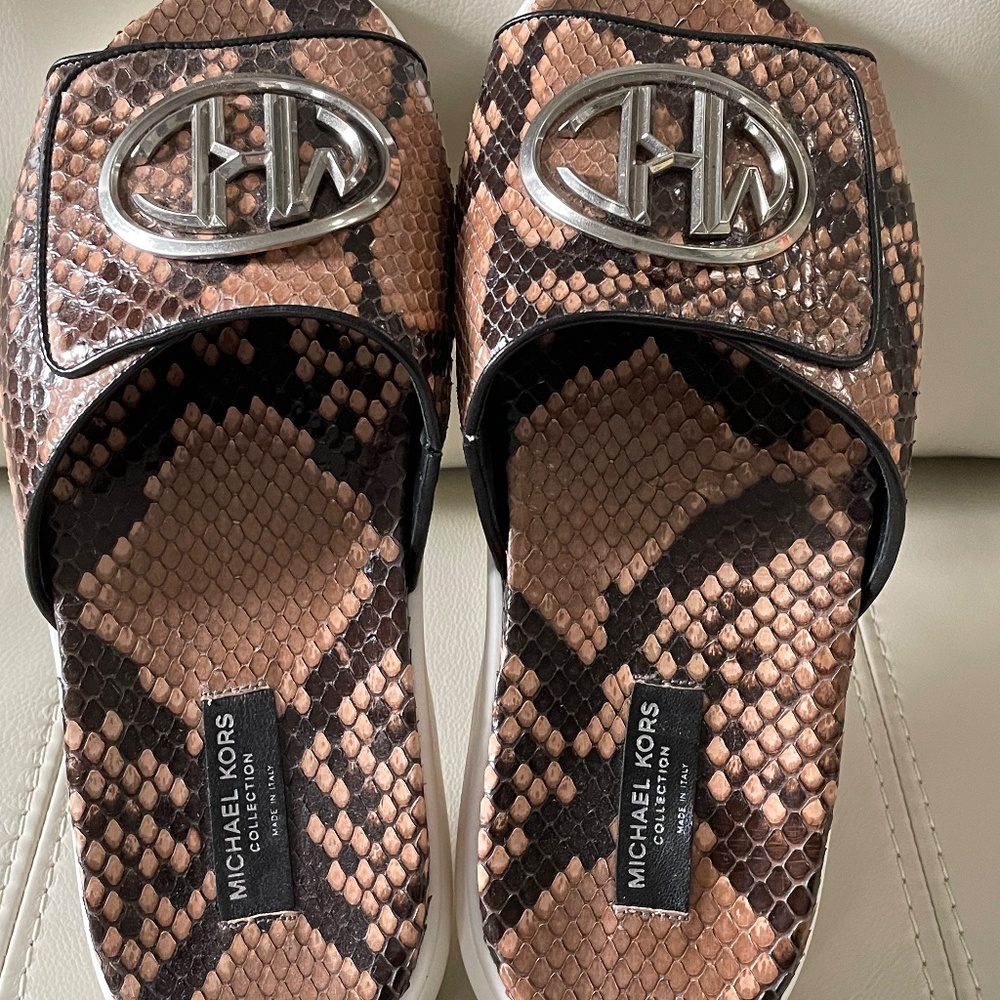 Michael Kors Collection Genuine Python Slides - image 2